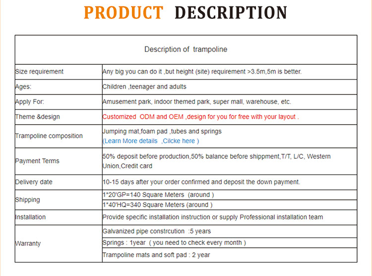 description du trampoline B002